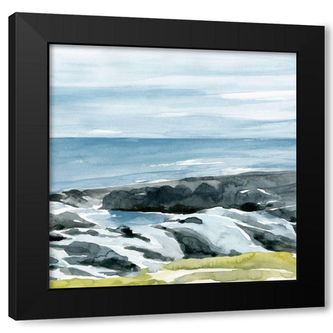 Coastal Blue II Black Modern Wood Framed Art Print by Warren, Annie