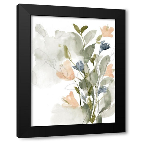 Flower Cluster II Black Modern Wood Framed Art Print by Goldberger, Jennifer
