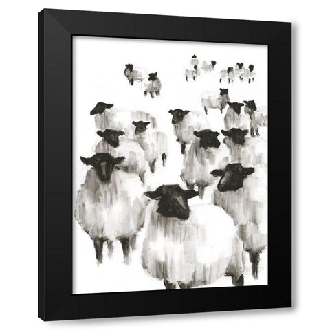 Counting Sheep I Black Modern Wood Framed Art Print by Harper, Ethan