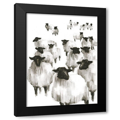Counting Sheep I Black Modern Wood Framed Art Print by Harper, Ethan