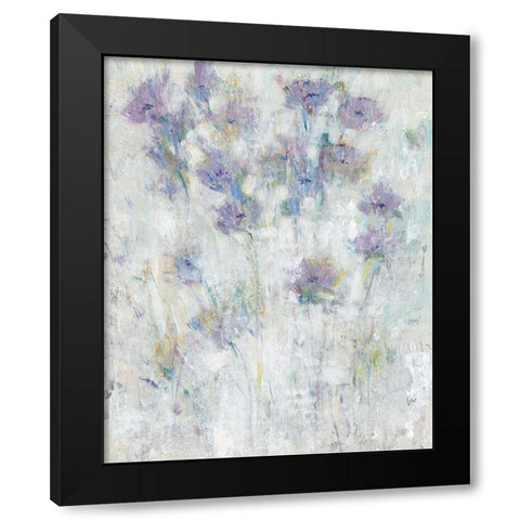 Lavender Floral Fresco I Black Modern Wood Framed Art Print by OToole, Tim