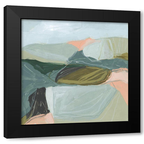 Field Partition I Black Modern Wood Framed Art Print by Vess, June Erica