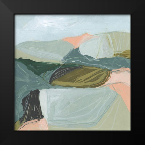 Field Partition I Black Modern Wood Framed Art Print by Vess, June Erica