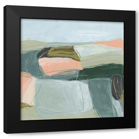 Field Partition II Black Modern Wood Framed Art Print with Double Matting by Vess, June Erica