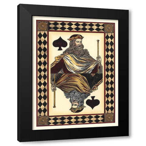 Harlequin Cards I Black Modern Wood Framed Art Print with Double Matting by Vision Studio