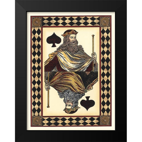 Harlequin Cards I Black Modern Wood Framed Art Print by Vision Studio