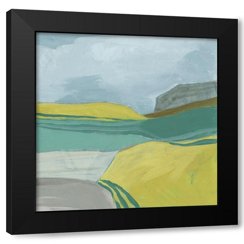 Valley Stream II Black Modern Wood Framed Art Print by Vess, June Erica