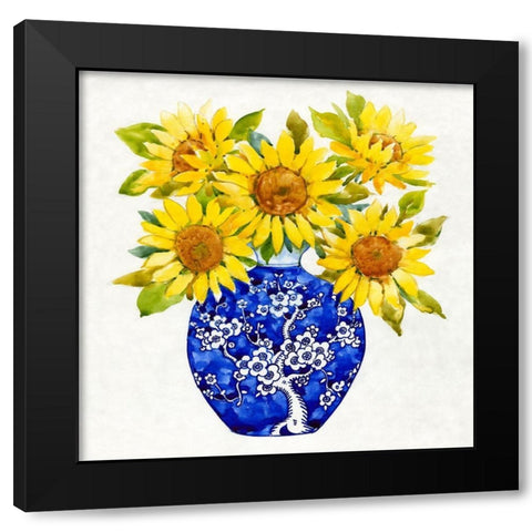 Sun Flower Still Life I Black Modern Wood Framed Art Print with Double Matting by OToole, Tim