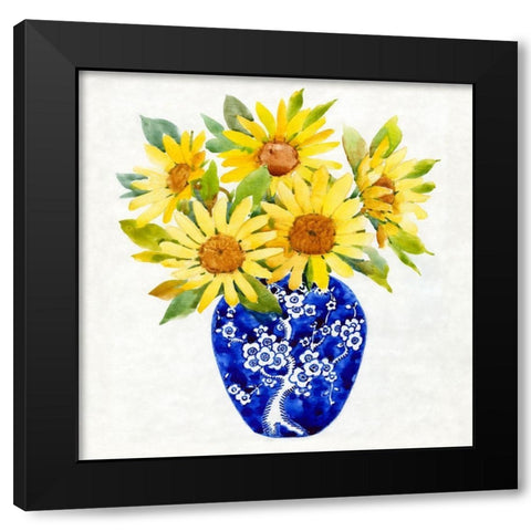 Sun Flower Still Life II Black Modern Wood Framed Art Print with Double Matting by OToole, Tim