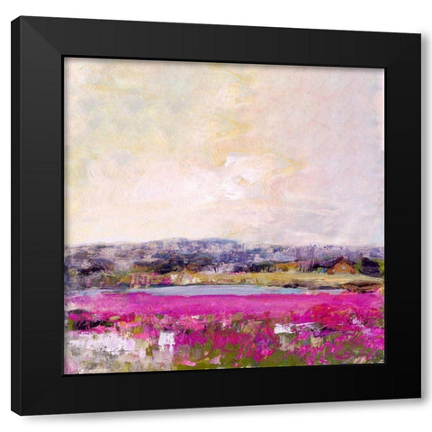 Flores de Mexico Black Modern Wood Framed Art Print by Evelia Designs