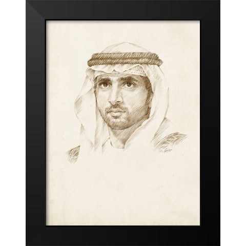 Sheikh Hamdan bin Mohammed bin Rashid Al Maktoum Black Modern Wood Framed Art Print by Harper, Ethan