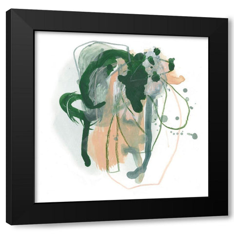 Terracotta Tangle II Black Modern Wood Framed Art Print by Vess, June Erica