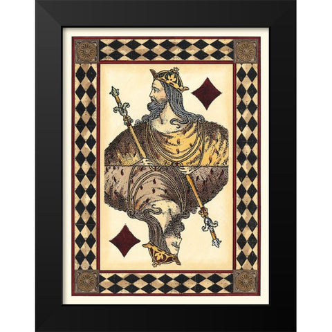 Harlequin Cards II Black Modern Wood Framed Art Print by Vision Studio