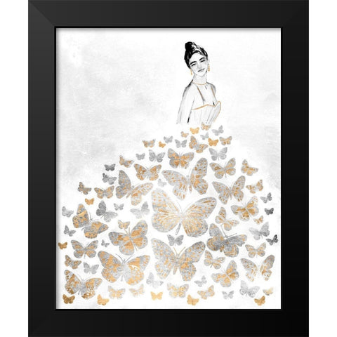 Fluttering Gown I Black Modern Wood Framed Art Print by Warren, Annie