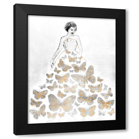 Fluttering Gown II Black Modern Wood Framed Art Print by Warren, Annie