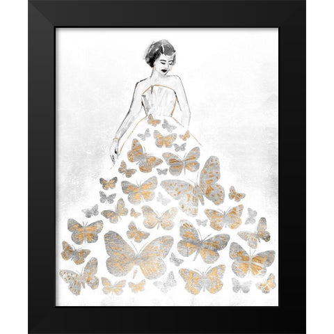 Fluttering Gown II Black Modern Wood Framed Art Print by Warren, Annie