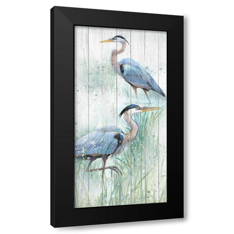 Seaside Heron Pair I Black Modern Wood Framed Art Print with Double Matting by Studio W