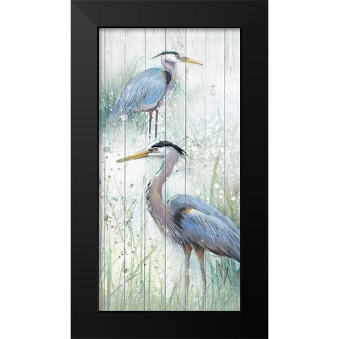 Seaside Heron Pair II Black Modern Wood Framed Art Print by Studio W