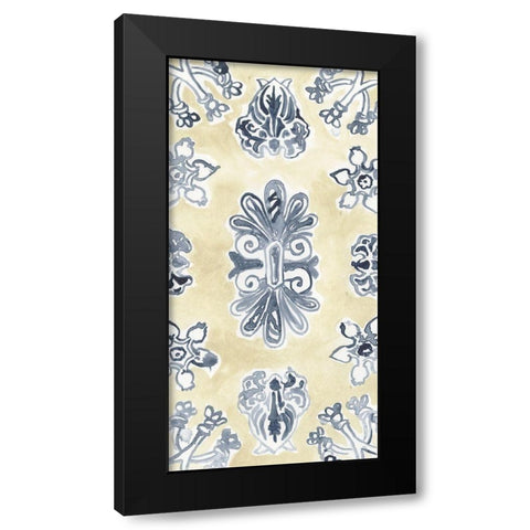 Parchment Motif I Black Modern Wood Framed Art Print by Vess, June Erica