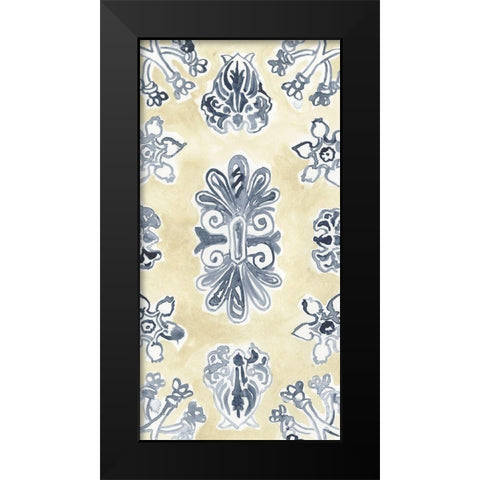 Parchment Motif I Black Modern Wood Framed Art Print by Vess, June Erica