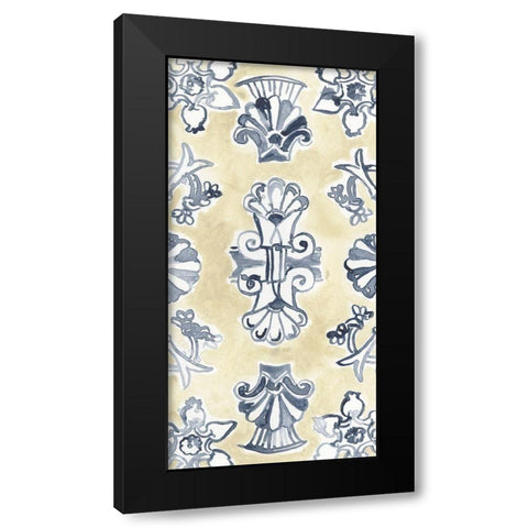 Parchment Motif II Black Modern Wood Framed Art Print with Double Matting by Vess, June Erica