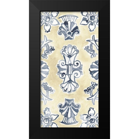 Parchment Motif II Black Modern Wood Framed Art Print by Vess, June Erica