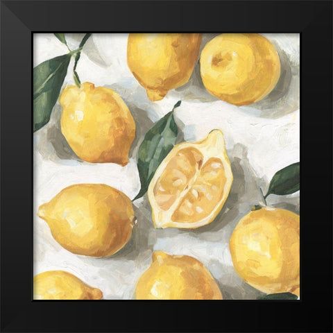 Fresh Lemons I Black Modern Wood Framed Art Print by Caroline, Emma
