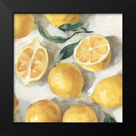 Fresh Lemons II Black Modern Wood Framed Art Print by Caroline, Emma