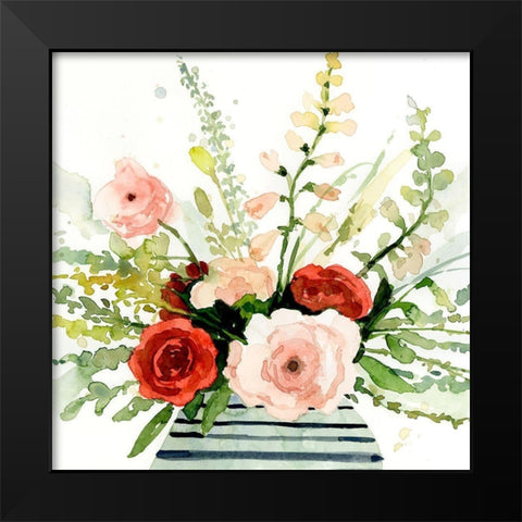 Splashy Bouquet I Black Modern Wood Framed Art Print by Barnes, Victoria