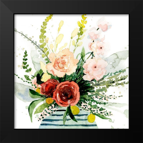 Splashy Bouquet II Black Modern Wood Framed Art Print by Barnes, Victoria