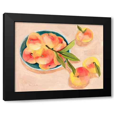 Saturn Peaches I Black Modern Wood Framed Art Print by Wang, Melissa