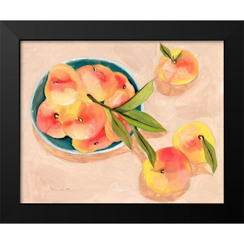 Saturn Peaches I Black Modern Wood Framed Art Print by Wang, Melissa