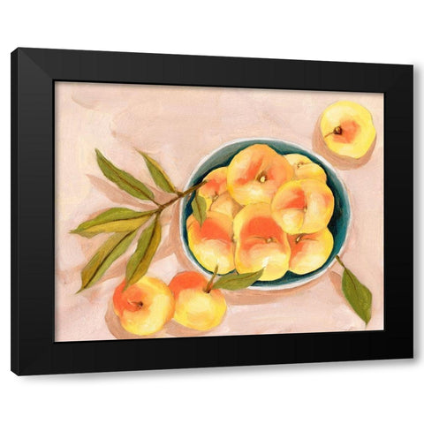 Saturn Peaches II Black Modern Wood Framed Art Print with Double Matting by Wang, Melissa