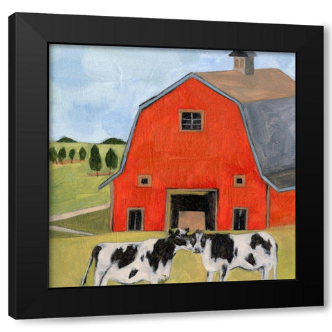 House in the Field II Black Modern Wood Framed Art Print with Double Matting by Wang, Melissa