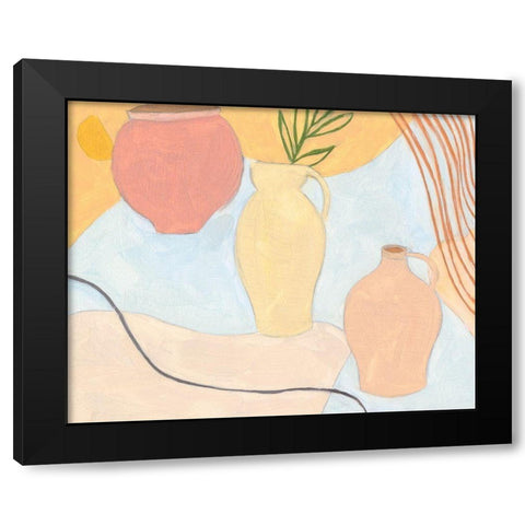 Puzzles II Black Modern Wood Framed Art Print with Double Matting by Wang, Melissa
