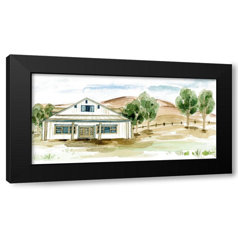 Farmhouse Landscape I Black Modern Wood Framed Art Print with Double Matting by Wang, Melissa