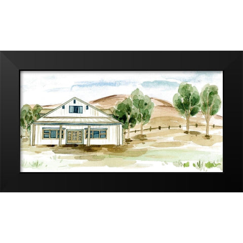 Farmhouse Landscape I Black Modern Wood Framed Art Print by Wang, Melissa