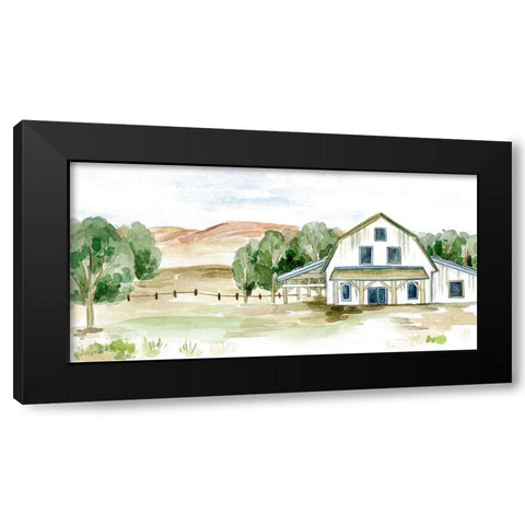 Farmhouse Landscape II Black Modern Wood Framed Art Print with Double Matting by Wang, Melissa