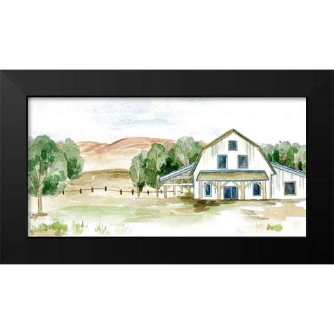 Farmhouse Landscape II Black Modern Wood Framed Art Print by Wang, Melissa