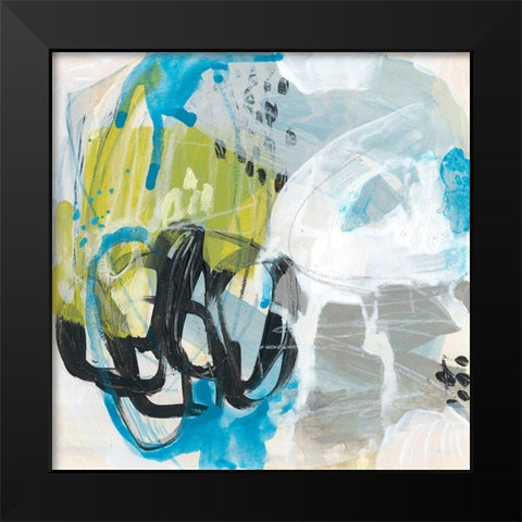 Sea Circles II Black Modern Wood Framed Art Print by Vess, June Erica