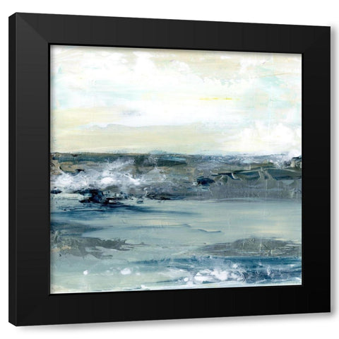 Coastal Blues I Black Modern Wood Framed Art Print with Double Matting by Bramma, Lila