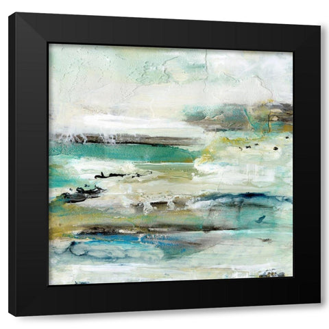 Aqua Coast II Black Modern Wood Framed Art Print by Bramma, Lila