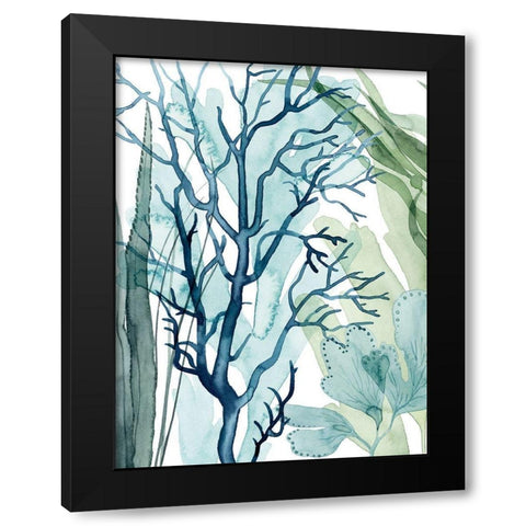 Sea Leaves I Black Modern Wood Framed Art Print with Double Matting by Popp, Grace