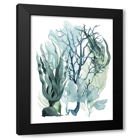Sea Leaves IV Black Modern Wood Framed Art Print with Double Matting by Popp, Grace