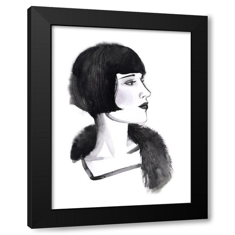 Gatsby Girl I Black Modern Wood Framed Art Print with Double Matting by Popp, Grace