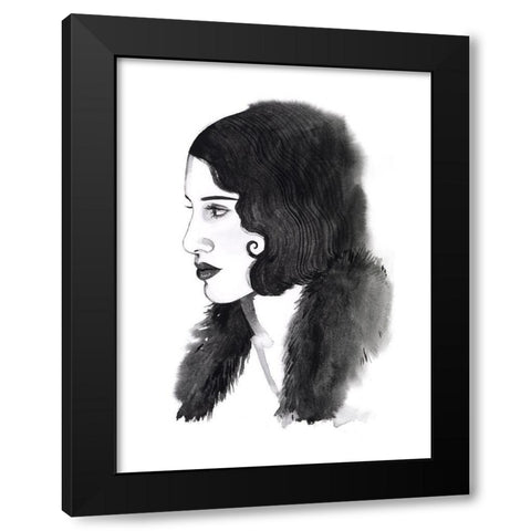 Gatsby Girl II Black Modern Wood Framed Art Print with Double Matting by Popp, Grace