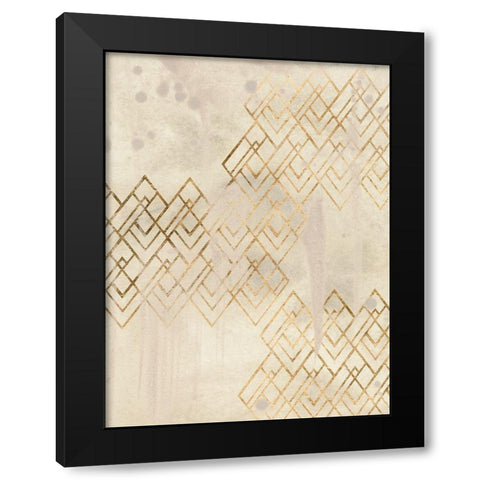 Deco Pattern in Cream I Black Modern Wood Framed Art Print by Vess, June Erica