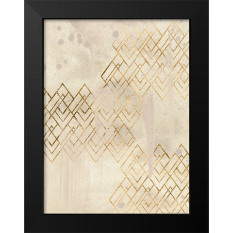 Deco Pattern in Cream I Black Modern Wood Framed Art Print by Vess, June Erica