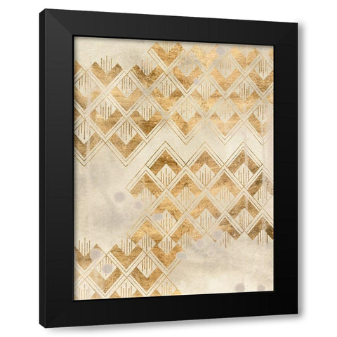 Deco Pattern in Cream II Black Modern Wood Framed Art Print with Double Matting by Vess, June Erica