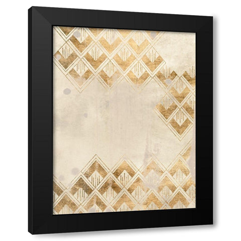 Deco Pattern in Cream III Black Modern Wood Framed Art Print with Double Matting by Vess, June Erica